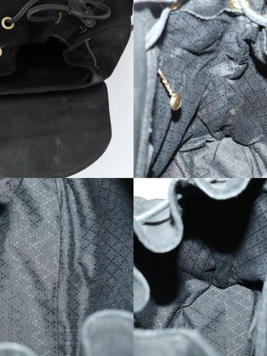 GUCCI Bamboo Backpack Suede Leather Black Gold 003 2058 0016 Auth 170577 main image 15